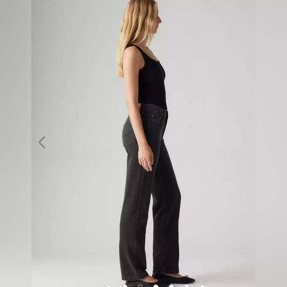 Levi's Black Low Pro Straight Denim Jeans - Picture 2 of 9
